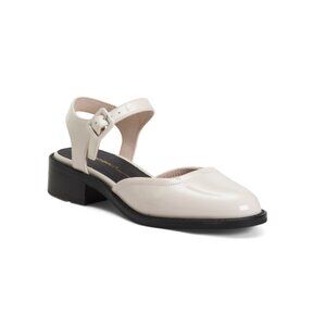 INTENTIONALLY BLANK Cream Leather Super Open Back Flats